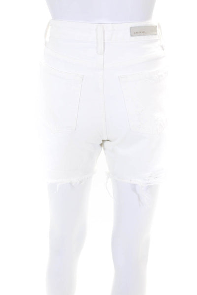 Grlfrnd Womens Denim Cut Off Jourdan Shorts White Cotton Size 24
