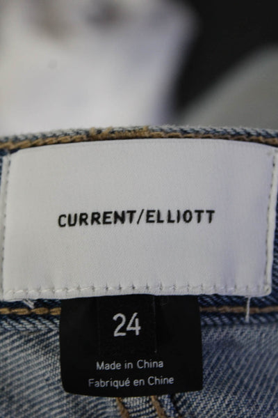 Current/Elliott Womens Denim Cut Off Shorts Blue Cotton Size 24