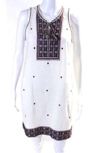 Madewell Womens Cotton Cross Stitch Sleeveless Shift Dress White Size 2