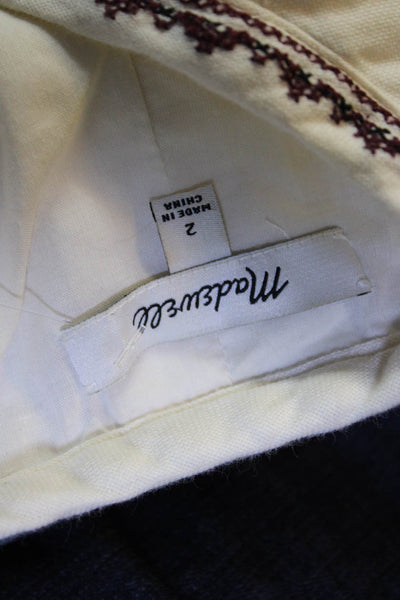 Madewell Womens Cotton Cross Stitch Sleeveless Shift Dress White Size 2