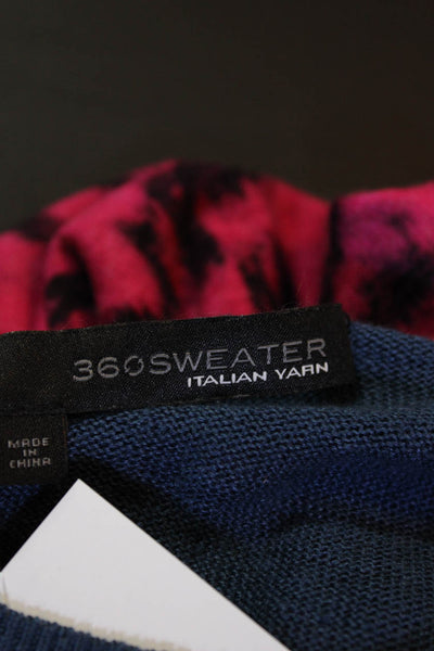 360 Sweater Women's Crewneck Short Sleeves Star Details Blouse Blue Size S