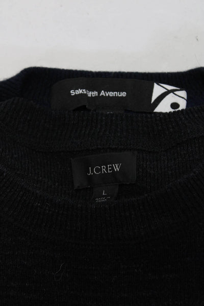 J Crew Saks Fifth Avenue Mens Sweaters Black Size Large Extra Large Lot 2