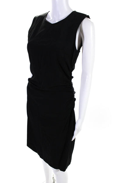 Theory Womens Solid Sleeveless Knee Length Cinch Waist Dress Black Size 10