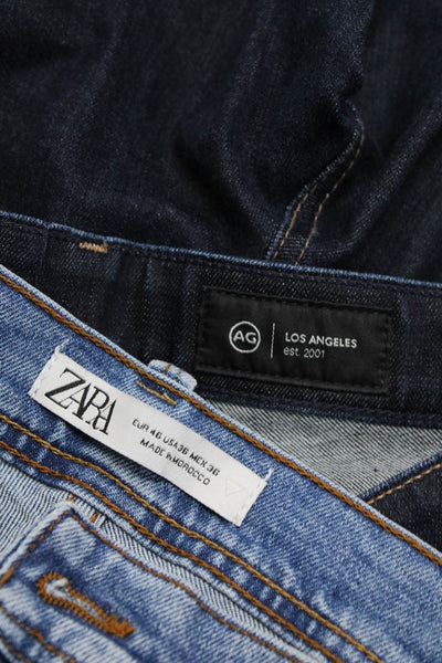 AG Adriano Goldschmied Zara Womens Slim Straight Jeans Blue Size 30 36 Lot 2