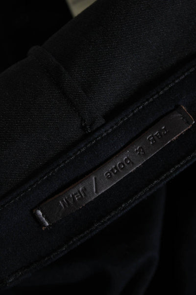 Rag & Bone Jean Womens Denim Leather Trim Skinny Jeans Dark Blue Size 26