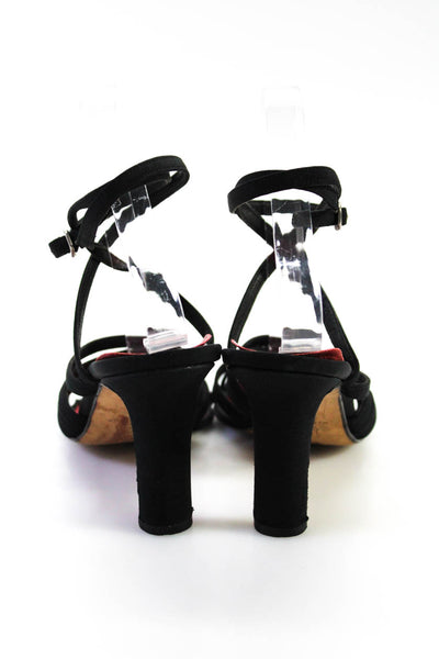 Donna Karan New York Womens Strappy Slingbacks Sandal Heels Black Size 8 B