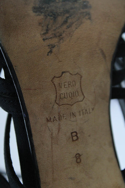 Donna Karan New York Womens Strappy Slingbacks Sandal Heels Black Size 8 B