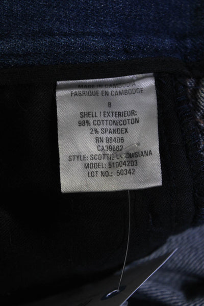 Theory Womens Scottie Louisiana Jeans Blue Cotton Size 8