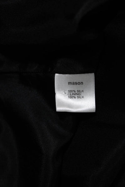 Michelle Mason Womens Silk V Neck Front Slit Sleeveless Dress Black Size 8
