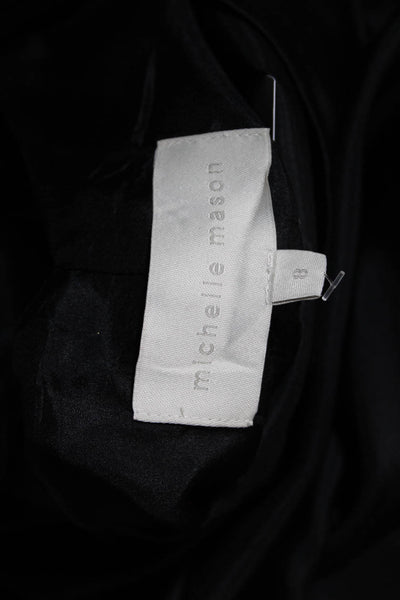 Michelle Mason Womens Silk V Neck Front Slit Sleeveless Dress Black Size 8