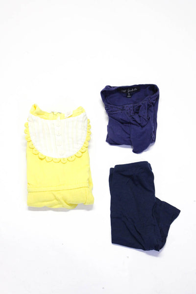 Lili Gaufrette Girls Leggings T-Shirt Sleeveless Dress Navy Yellow Size 3 Lot 3