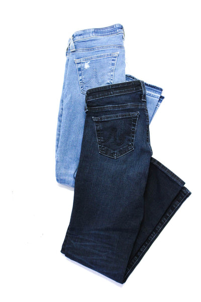 AG Adriano Goldschmied Womens Cotton Low-Rise Capri Jeans Blue Size 25 24 Lot 2