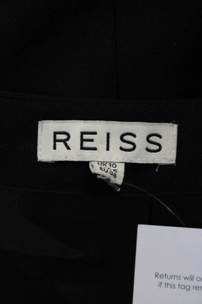 Reiss Womens Back Zip Knee Length Lightweight Pencil Skirt Black Wool Size 6