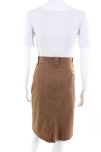 Lauren Jeans Company Womens Knee Length Pencil Skirt Brown Cotton Size 10