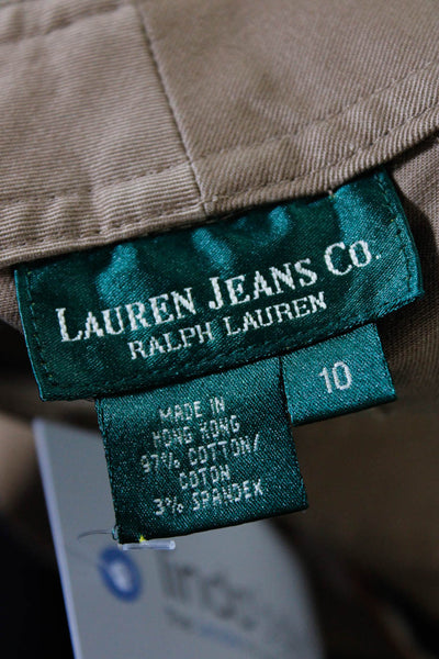 Lauren Jeans Company Womens Knee Length Pencil Skirt Brown Cotton Size 10