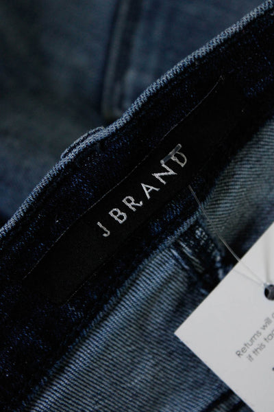 J Brand Womens Cotton Buttoned Distress Hem Dark Wash Shorts Blue Size EUR32