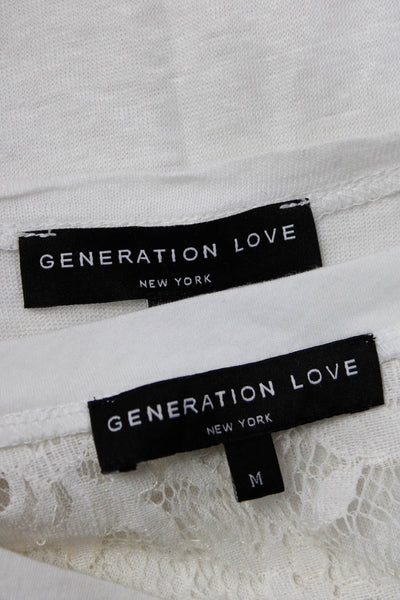 Generation Love Womens Battenberg Lace Cold Shoulder Tops White Size M L Lot