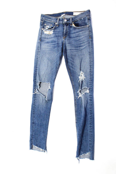 Rag & Bone Jean Womens Cotton Skinny Leg Jeans Leggings Blue Size 26 25 Lot 2