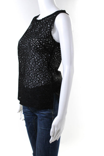 Trina Turk Women's Sleeveless Lace Tank Top Black Size 0