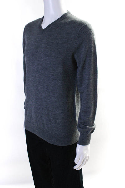 Saks Fifth Avenue Men's V-Neck Long Sleeves Sweater Gray Size L