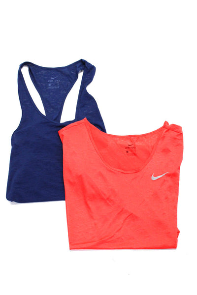 Nike Womens Dri-Fit Active Tank Top Sleeveless Shirt Blue Red Size S Lot 2