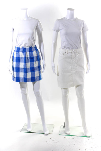 J Crew Womens Denim Pencil Skirt A-Line Skirt White Blue Size 26 4 Lot 2