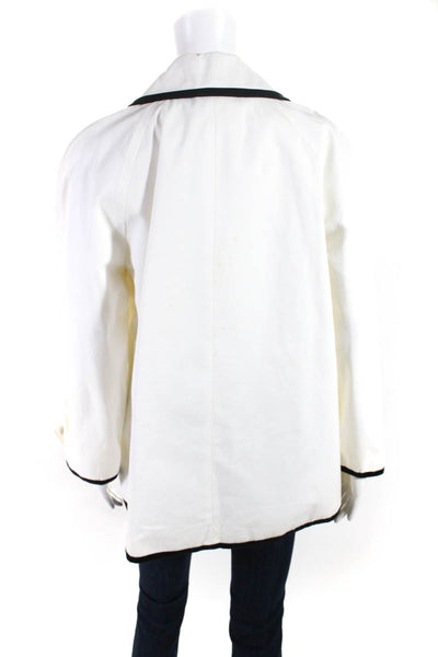 Lauren Ralph Lauren Womens Collared Blazer Jacket White Black Size L