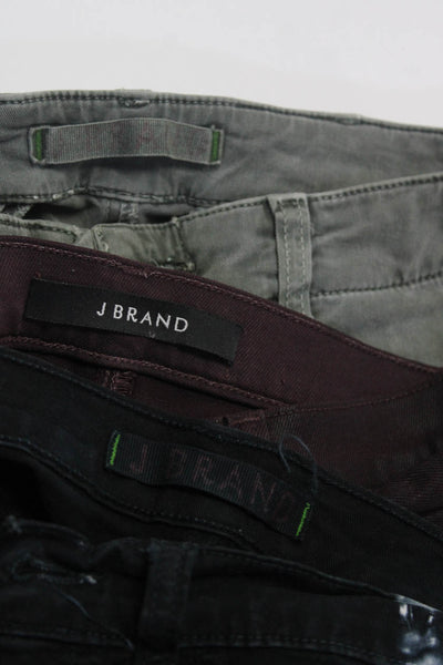 J Brand Womens Cotton Buttoned Striped Tie Dye Skinny Pants Green Size 24 Lot 3