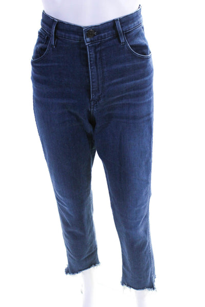 3x1 NYC Womens Cotton Distress Hem Slim Straight Jeans Blue Size EUR32