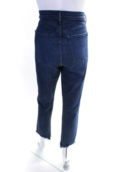 3x1 NYC Womens Cotton Distress Hem Slim Straight Jeans Blue Size EUR32