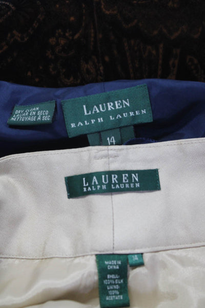Lauren Ralph Lauren Womens Skirt Pants Brown Blue Purple Tan Size 14 16 XL Lot 4
