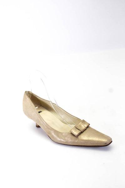 Mare Women's Pointed Toe Kitten Heels Gold Size 37