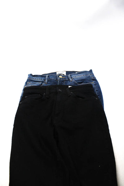 Rag & Bone Frame Denim Women's Skinny Jeans Black Blue Size 24 26 Lot 2