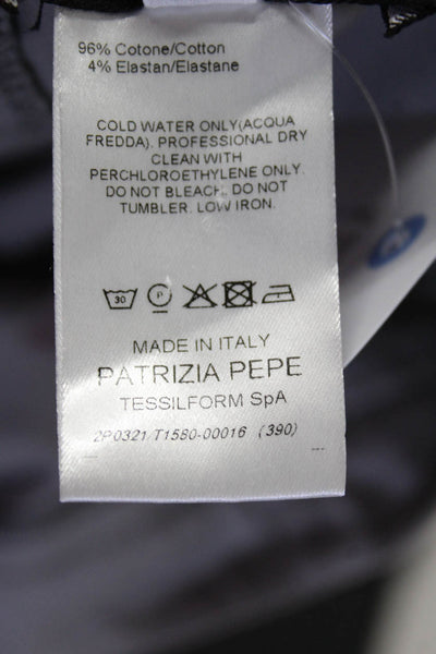 Patrizia Pepe Firenze Womens Solid Cotton Flat Front Pants Gray Size 44