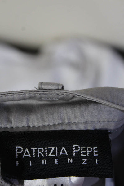 Patrizia Pepe Firenze Womens Solid Cotton Flat Front Pants Gray Size 44
