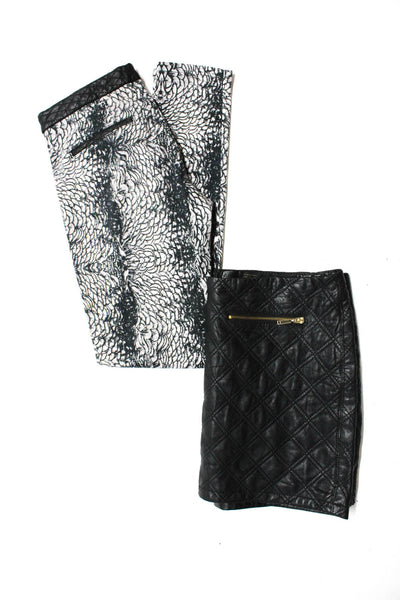 Zara Basic Trafaluc Womens Animal Printed Skirt Pants Black Size 4/Medium Lot 2