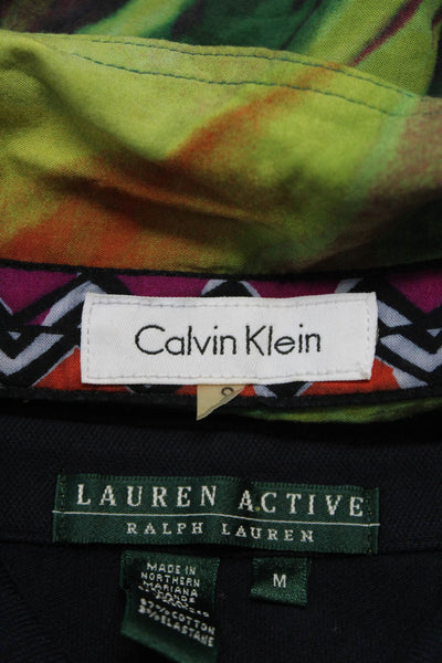 Lauren Active Ralph Lauren Calvin Klein V Neck Blouse Mulitcolor Size S/M Lot 2