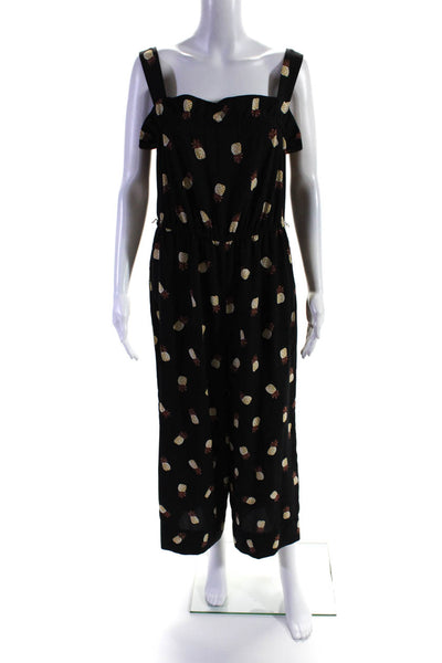 kate spade new york Womens Black Pineapple Jumpsuit Size 4 13452513