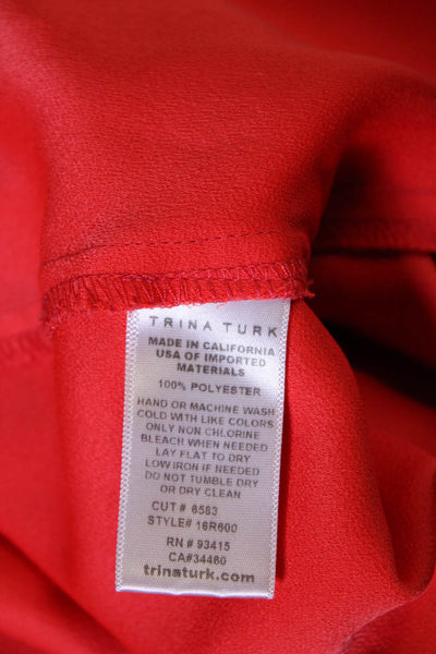 Trina Turk Womens Red Wrap Jumpsuit Size 2 13459904