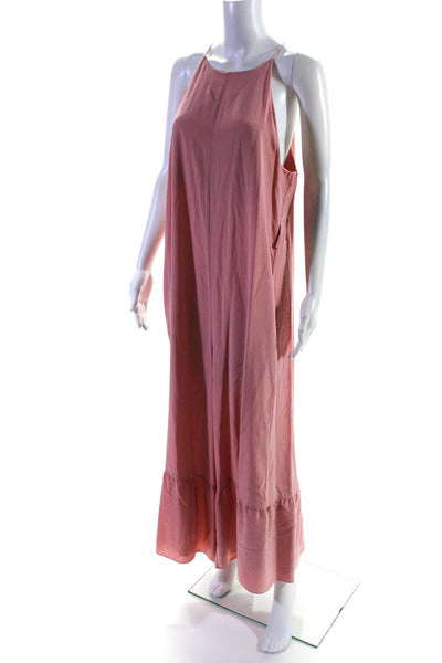 Tibi Womens Pink Halter Ruffle Jumpsuit Size 12 11091182