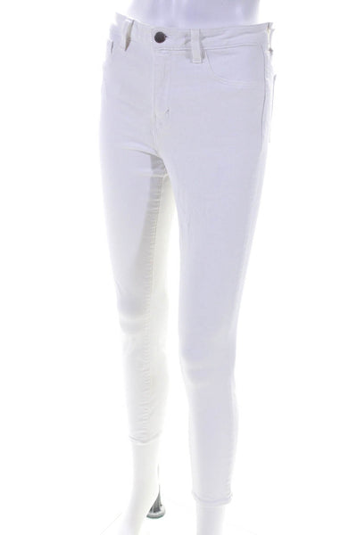 L'Agence Women's Mid Rise Skinny Jeans White Size 28