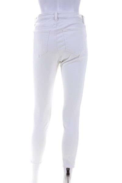L'Agence Women's Mid Rise Skinny Jeans White Size 28