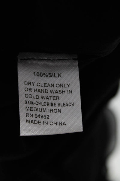 Jonathan Simkhai Women's Silk Short Sleeve High Low Dress Black Size 6