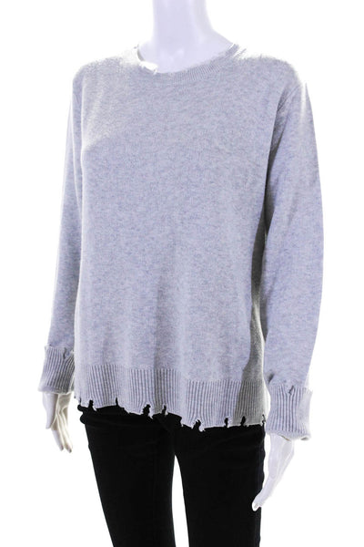Fate. Women's Distressed Crewneck Pullover Sweater Gray Size L