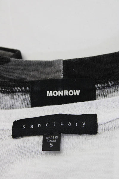 Sanctuary Women's Camo Sweater Sleeveless Tee White Green Size S M Lot 2