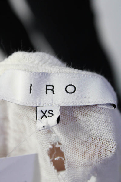 IRO Womens Distress Tank Top White Size XS