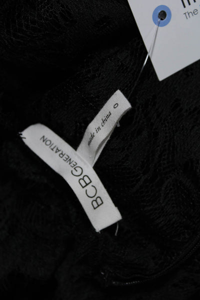 BCBGeneration Women's Lace Cap Sleeve Mini Dress Black Size 0