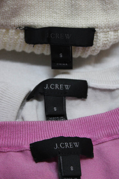 J Crew Womens Cotton Textured Ribbed Sweater Vests Pink Beige White Size S Lot 3