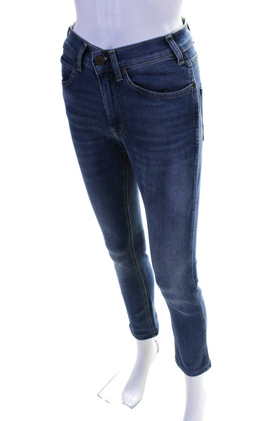 Ba&Sh Womens Zip Front Solid Medium Wash Skinny Jeans Blue Size 0