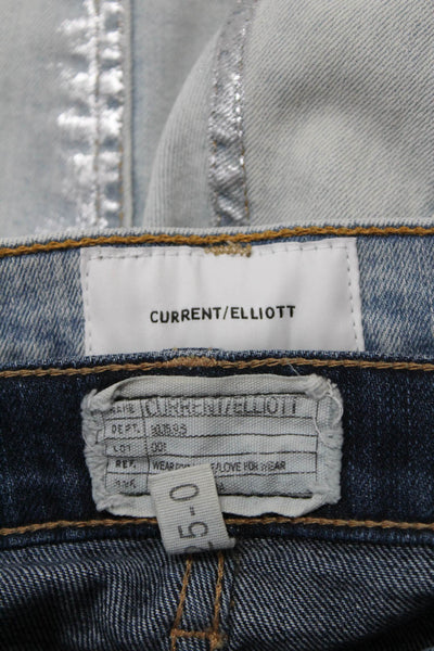 Current/Elliott Womens High Rise Skinny Crop Jeans Blue Size 24 25 Lot 2